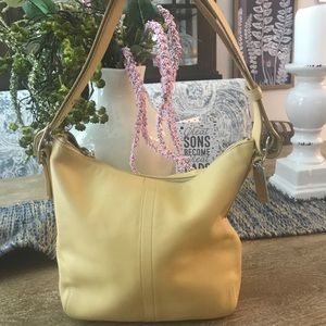 Vintage Yellow Leather Coach Shoulder Bag